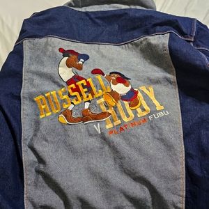 Bill Cosby x platinum fubu vintage y2k embroidered denim jacket